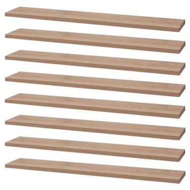 Imagem de Kit 8 Prateleiras 60 x 20cm Carvalho Suporte Invisível