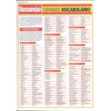 Imagem de Resumao - Espanhol Vocabulario