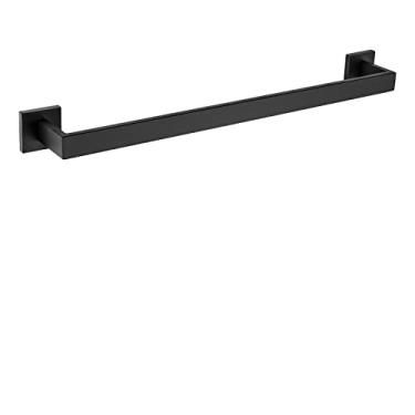 Imagem de Barra de toalha simples de aço inoxidável Suporte de toalheiro quadrado Toalha de cozinha Fome Prateleira de chuveiro Acessórios de banheiro Prata preta, Barra de toalha A7B