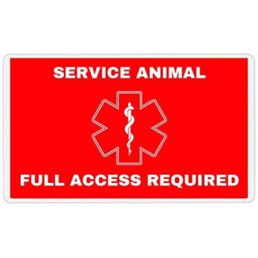 Imagem de crachá de identificação de cão de serviço, cartão de identificação de animal de serviço, cartão de informações da ADA (SDB-106)