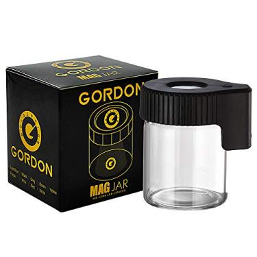 Imagem de GORDON Pote de vidro transparente de LED com iluminação hermética para armazenamento (preto)