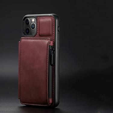 Imagem de Capa de telefone de couro para Samsung Galaxy A52 A51 A71 Nota 20 10 S21 S20 FE S10 S22 Ultra Flip Card Zíper Carteira Tampa Traseira, Vermelho, Para S20 Ultra