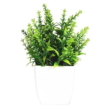 Imagem de Kasituny Simulação de plantas em vaso doméstico escritório dormitório desktop artificial eucalipto bonsai não murcha para hotel J
