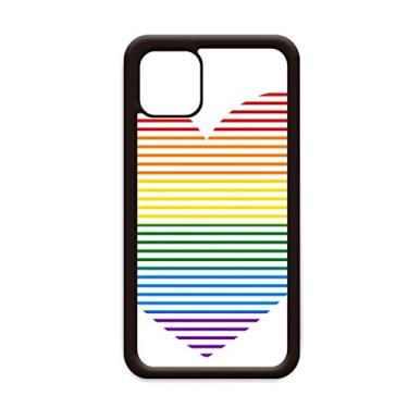 Imagem de Rainbow Gay Lésbica Forrado Coração LGBT para iPhone 11 Pro Max Capa para Apple Mobile Case Shell