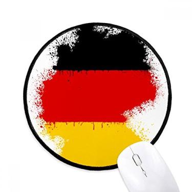 Imagem de Tapete de mouse com padrão de mapa da bandeira nacional da Alemanha para mesa de escritório tapete redondo para computador