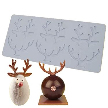 Imagem de Tapete de renda para árvore de Natal, molde de forma de chifres de alce, floco de neve, artesanato de Natal, festa de aniversário, faça você mesmo, ferramentas de decoração de bolo, molde de impressão
