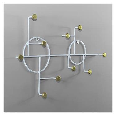 Imagem de KIZQYN Ganchos de casaco gancho de roupas criativas pendurado na parede minimalista casa geométrica metal artesanato pingente para banheiro sala de estar quarto cabide de casaco montado na parede (cor: t310)