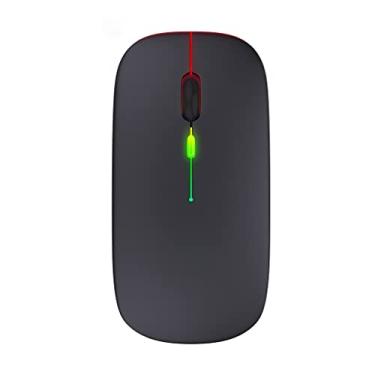Imagem de Mouse sem fio Bluetooth RGB Mouse recarregável Computador sem fio Mute Mouse LED (cor: preto, tamanho: 112 * 57 * 25 mm) little surprise