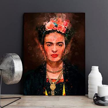Imagem de Placa Decorativa Feminista Frida Khalo Aquarela