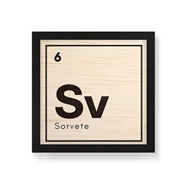 Imagem de Arte Maníacos Quadro Decorativo em Madeira Sorvete Elemento - 30x30cm (Moldura caixa em laca preta)