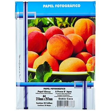 Imagem de Papel Fotográfico Inkjet A4 Glossy Dupla Face, Masterprint, Branco, A4, Pacote de 1