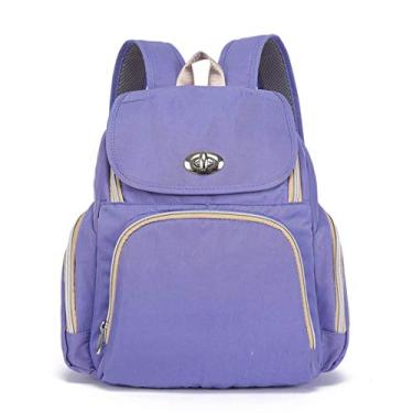 Imagem de Mochila multifuncional para troca de bebê, sacola de fraldas para troca de fraldas, com trava de metal, elegante mochila de fralda de grande capacidade para mamãe e papai Alta capacidade