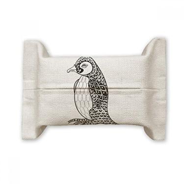 Imagem de Pinguim Tinta Humana Silenciosa Porta-Capa de Papel para Tecido Facial de Algodão Saco de Linho