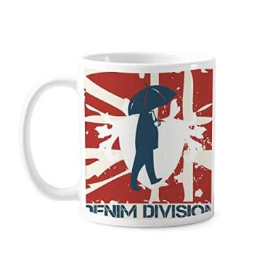 Imagem de Caneca de rua vermelha azul estampa de guarda-chuva grafite caneca cerâmica café porcelana louça