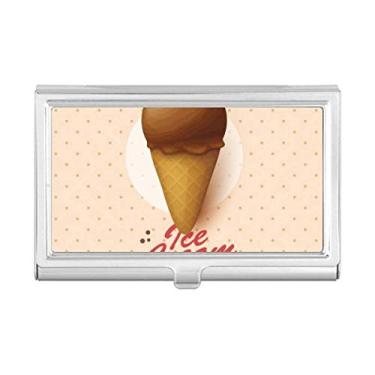 Imagem de Estojo para cartões de visita com casquinhas de sorvete de chocolate marrom