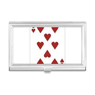 Imagem de Caixa de bolso com estampa de cartas de baralho de coração 8 cartões de visita