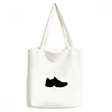 Imagem de Bolsa de lona masculina esportiva preta com estampa de contornos e bolsa de compras casual