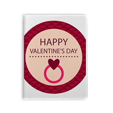 Imagem de Diário de capa macia rosa redondo Happy Valentine's Day