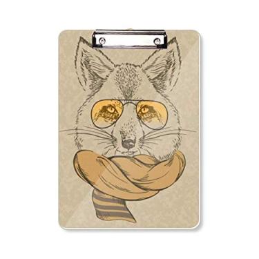 Imagem de Estilo britânico animal lobo suave e cachecol animal prancheta pasta bloco de escrita placa de apoio A4