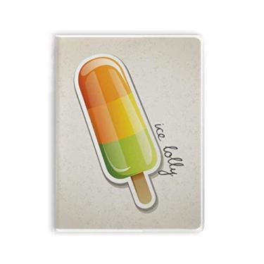 Imagem de Diário de capa macia para caderno de sorvete doce laranja amarelo verde picolé