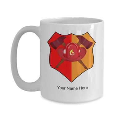 Imagem de Caneca personalizada com emblema de departamento de bombeiros, xícara de café para departamento, ideia de presente de molécula de átomo - caneca de café de 445 ml