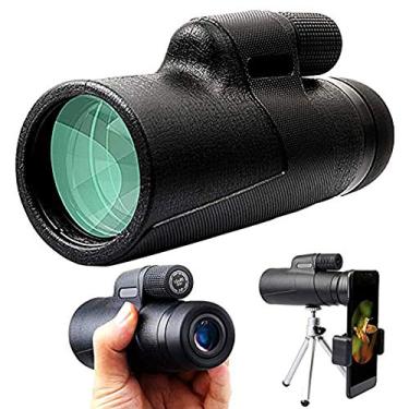 Imagem de Telescópio monocular 12X50, tripé de suporte de smartphone monocular portátil de alta definição à prova d'água à prova de choque, prisma BAK4 para cenário de acampamento de pássaros