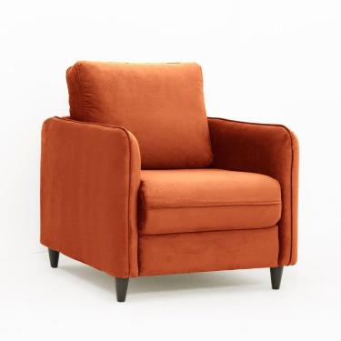 Imagem de Poltrona em Veludo Orquídea CabeCasa MadeiraMadeira Terracota