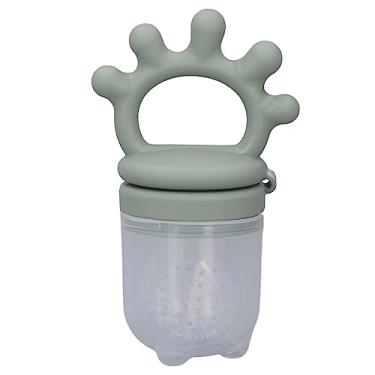 Imagem de Alimentador de Alimentos para Bebês de Silicone Flexível para Dentição Legumes Brinquedo para Alimentação de Frutas que Desenvolve a Visão, Olfato, Degustação e Tato (Verde oliva)