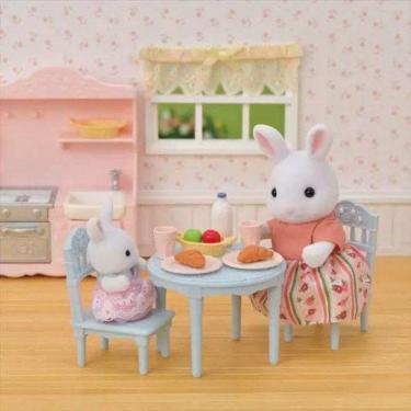 Imagem de Conjunto Sylvanian Families - Mesa de Cafe da Manha - Mamae e Bebe Coelhos de Neve EPOCH MAGIA