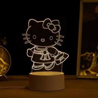 Imagem de PopLumos - Luminária led 3d, abajur de mesa, hello kitty bolsa