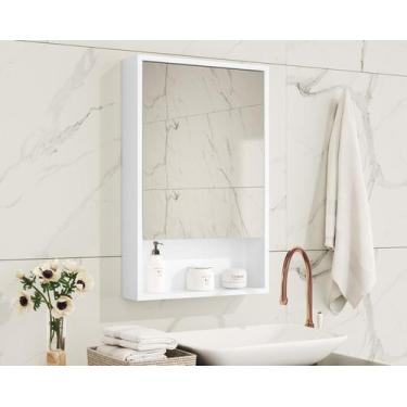 Imagem de Armário Para Banheiro Aéreo Com Espelho E Nicho Gaia - Emes Móveis