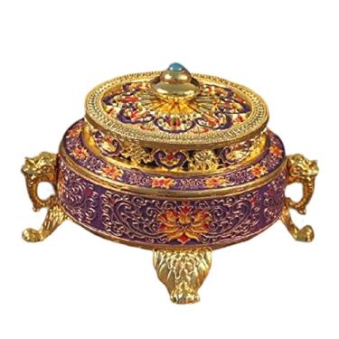 Imagem de Ｂｅｓｇａ Estilo Tibetano Queimador Titular Incensário Feng Shui Peças Centrais de Mesa para Sala de Estar Interior Prato Yoga