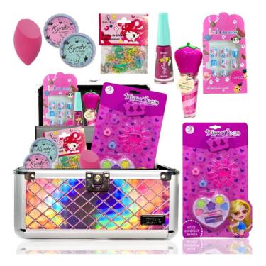 Kit Maquiagem Infantil Polibrinq Sombras+Batom+Gloss MK06