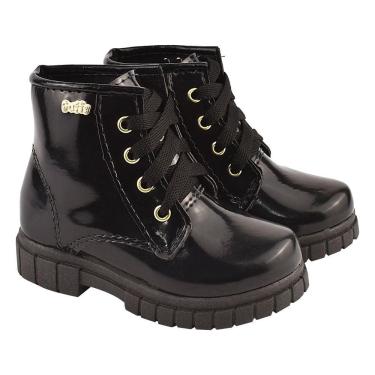 Imagem de Botinha Infantil Menina criança Coturno Feminino cano curto conforto 20 ao 27 Verniz