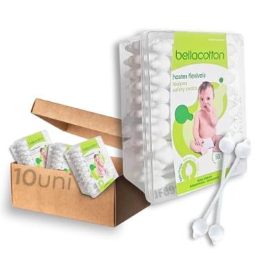 Imagem de Hastes Flexíveis Cotonete Bebe Bastonetes Bellacotton Caixa C/ 500unidades (10 pacote c/ 50uni)