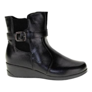 Imagem de Bota Ana Bela Zíper Fivela Feminina Mooncity -Preto