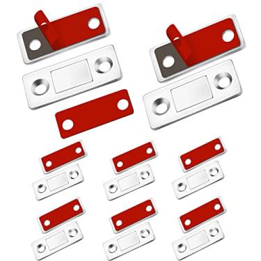 Imagem de Monliful Trava magnética para armário pacote com 8 travas magnéticas ultrafinas para porta de armário com parafusos, fecho magnético de gaveta, para fechamento de porta deslizante, fecho de armário de