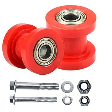 Imagem de KOSIDA Guia de roda tensor de polia de rolo de corrente de 8 e 10 mm para motocicleta mini bicicleta quadriciclo 125cc 140cc 160cc XR125 SSRC RF50 KLX110 Pitster Pit Dirt Bike peças (vermelho)
