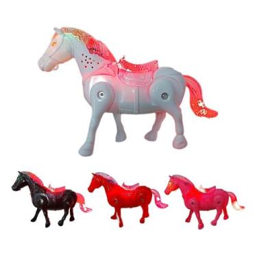 Imagem de Cavalo Cavalinho Brinquedo Animal Eletrônico C/Som Luz Anda (Sortido)