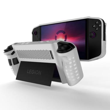 Imagem de TGDPLUE Capa protetora compatível com console portátil Legion Go, capa de TPU macio com absorção de choque, antiarranhões para Lenovo Legion GO 22.4 cm (branco)