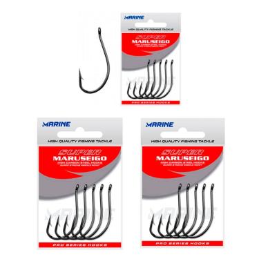 Imagem de Kit Anzol Marine Sports Super Maruseigo Black Reforçardo Nº 28 3 Cartelas 30un