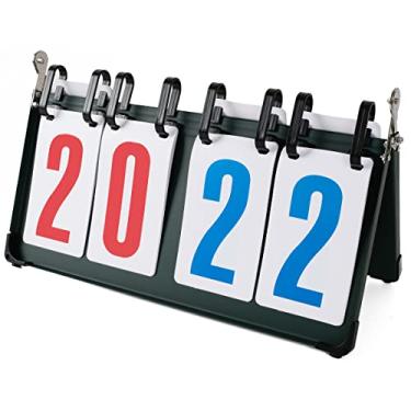 Imagem de HSZJsto Flipper portátil de metal para placar de mesa, suporte de pontuação multiesportivo, para basquete, futebol, tênis, badminton, etc. Esportes competitivos