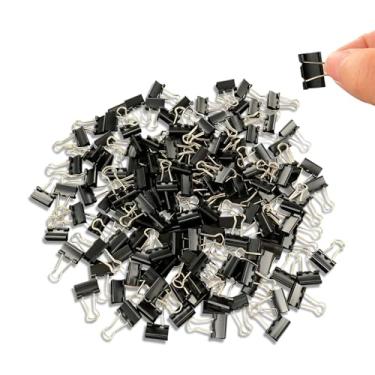 Imagem de Ykimok 240 clipes médios para fichário, 1,5 cm, grampos de papel, tamanho micro para material de escritório, preto