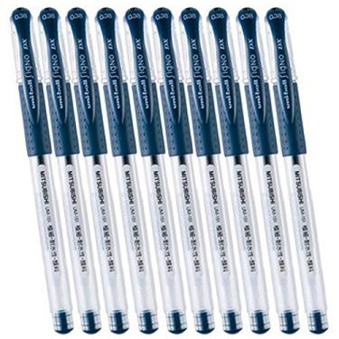 Imagem de Caneta de tinta de gel Uni-ball Signo Dx Um-151 – 0,38 mm – 10 peças – Lápis Mitsubishi Uni, Blue-Black
