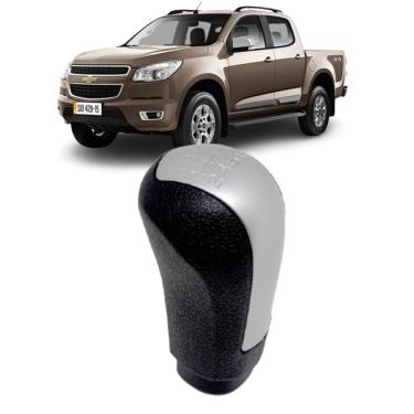 Imagem de Bola Câmbio Manopla Preta S-10 12-18 6 Marchas Tampa Prata