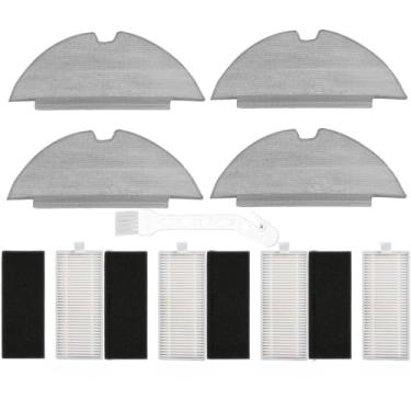 Imagem de Acessórios de aspirador para eufy RoboVac L35 Hybrid / L35 Hybrid+ Robot Vacuum 4 filtros Hepa 4 panos de esfregão 1 escova de limpeza