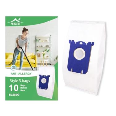 Imagem de 10 sacos de vácuo Electrolux, sacos de vácuo clássicos tipo S compatíveis com Electrolux EL200F EL8500 EL202G, aspirador de pó Eureka OX BB, oxigênio, Jet Maxx, ultra silenciador AEG, latas Phililps