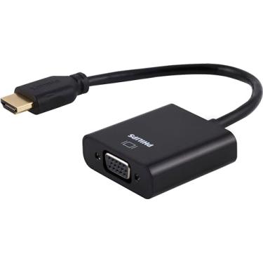 Imagem de PHILIPS Adaptador HDMI para VGA, macho para fêmea, compatível com computador, desktop, laptop, PC, monitor, projetor, HDTV, Chromebook, Roku, cabo VGA necessário, preto, SWV9200E/27