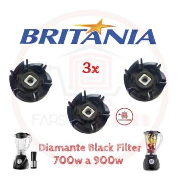 Imagem de 3x Arraste do Copo Liquidificador Britania Diamante Black