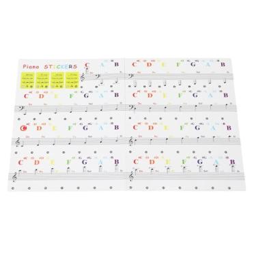 Imagem de Adesivos Grandes e Removíveis para Teclado de Piano, para Pianos de 37, 49, 61 e 88 Teclas, Feitos de Papel Autoadesivo de PVC
